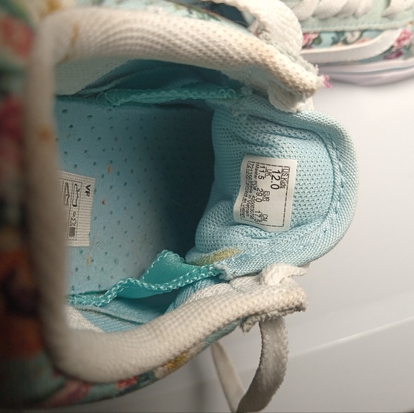 Size 12 Kids Vans Old Skool ComfyCush Floral Aquatic Blue Skate Shoes - Picture 4 of 4